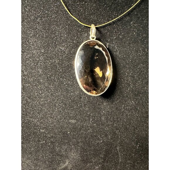 Sterling Silver Smokey Quartz Pendant 24 grams - Picture 1 of 5
